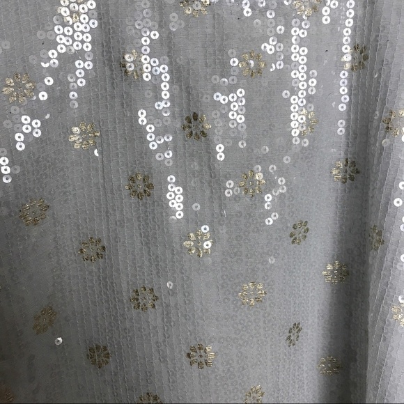 Abercrombie & Fitch Sheer Blue Sequined Tank M - Picture 3 of 8